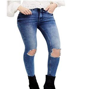 Free People Destroyed High Rise Cropped Jean 30